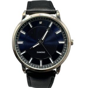 Charter Club Men’s Black  Diamond Dial  Watch